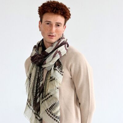 PLACIDE coffee cashmere and modal scarf