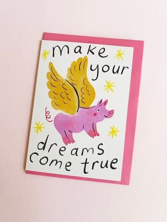Carte de vœux « Les cochons peuvent voler » de Dreams
