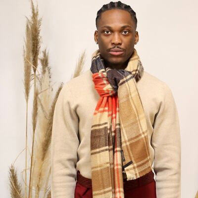 LARGO beige wool and acrylic scarf