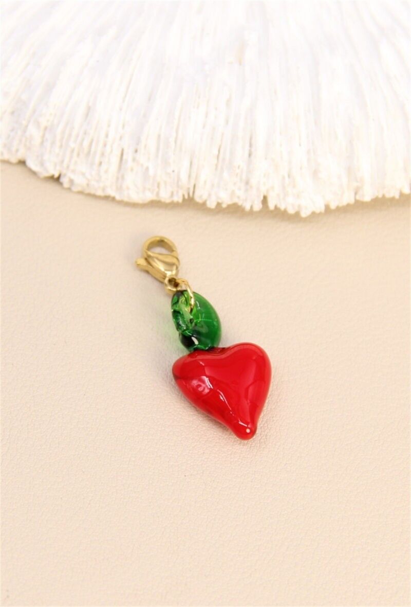 Glasanhänger mit roter Chilischote – Mediterraner Glücksbringer