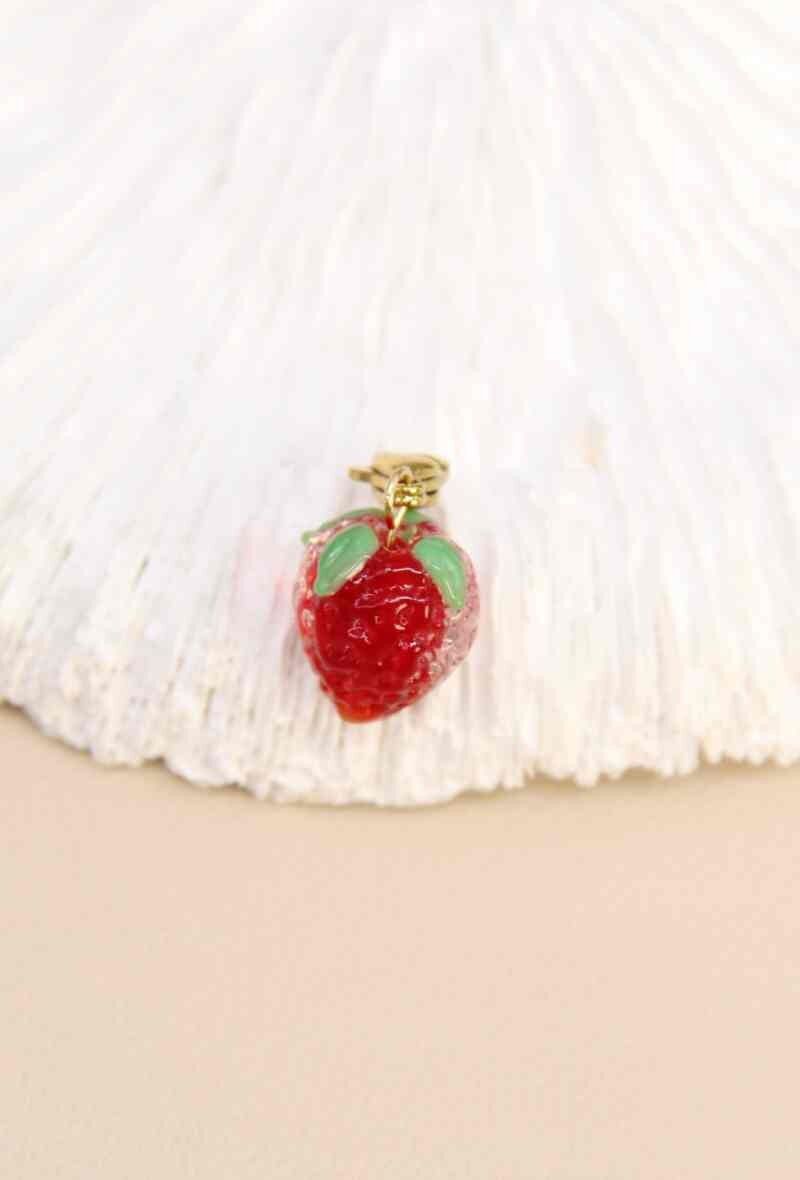 Resin Strawberry Charm – Realistic Design & Glossy Finish