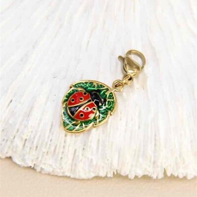 Ladybug on Leaf Charm – A delicate lucky charm