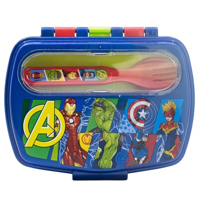 STOR SANDWICHERA RECTANGULAR CON CUBIERTOS AVENGERS SEVEN WONDERS