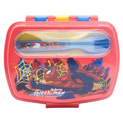 STOR SANDWICHERA RECTANGULAR CON CUBIERTOS SPIDERMAN MOVING TARGET