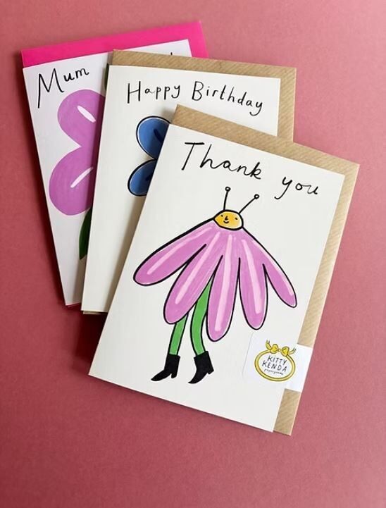 Carte de remerciement pour une personne fleurie