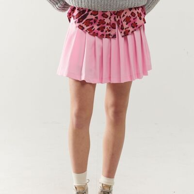 mini jupe plissée rose