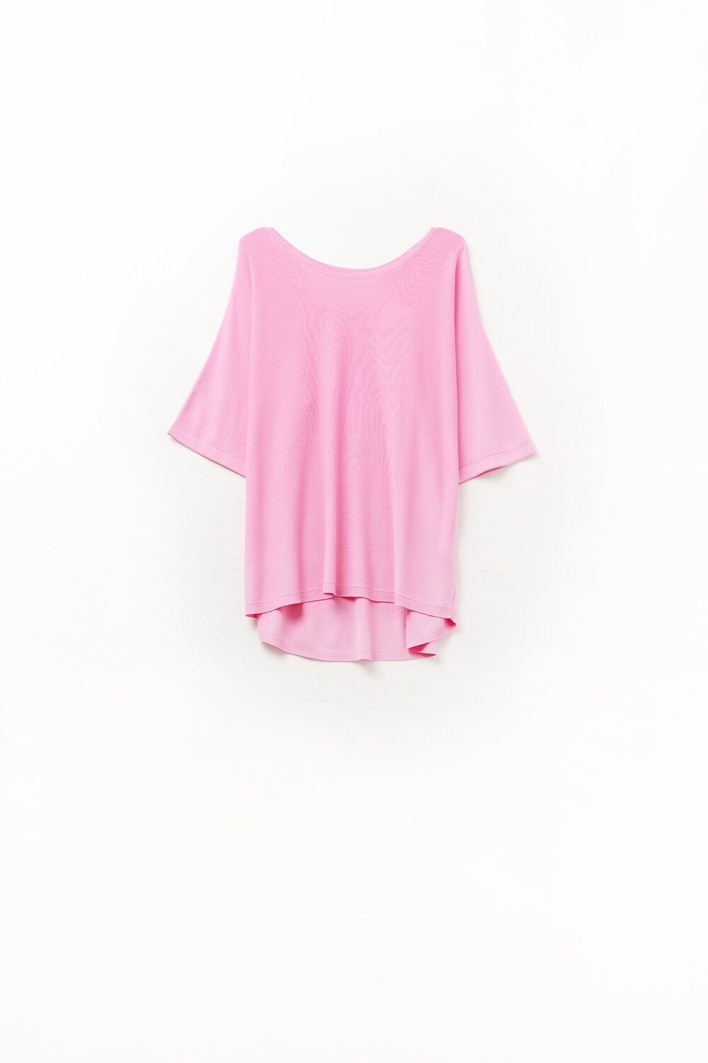 Maglione oversize fucsia con maniche lunghe fino al gomito
