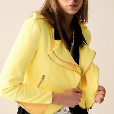 Yellow Jacket with Zipper Details