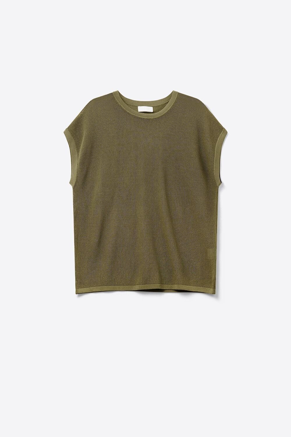 Mesh-Strickpullover in Khakifarbe