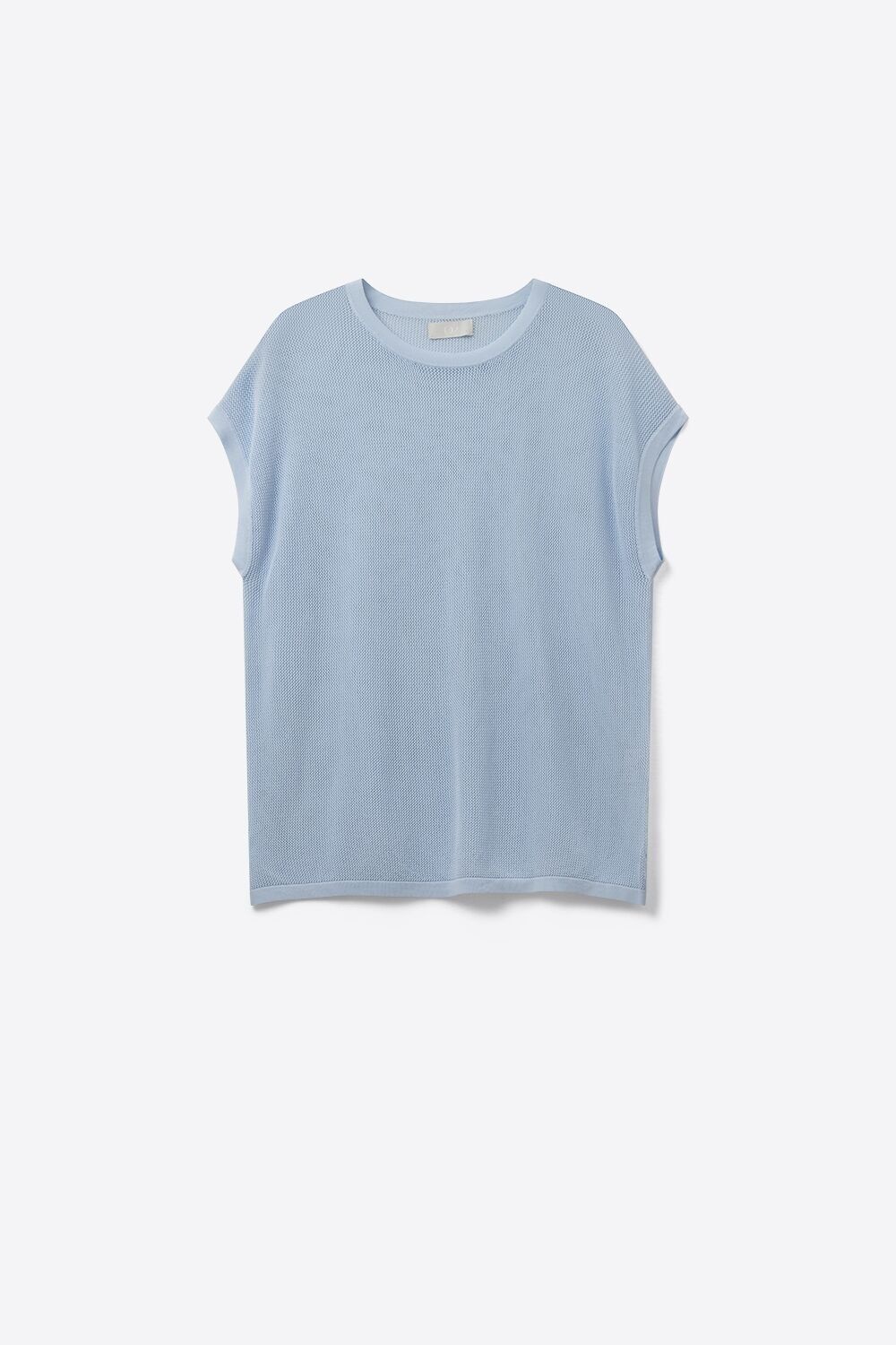 pull en maille quadrillée de couleur bleu bébé