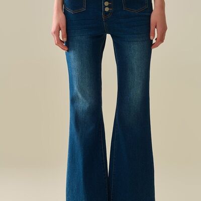 jeans svasati lavaggio medio con tasche