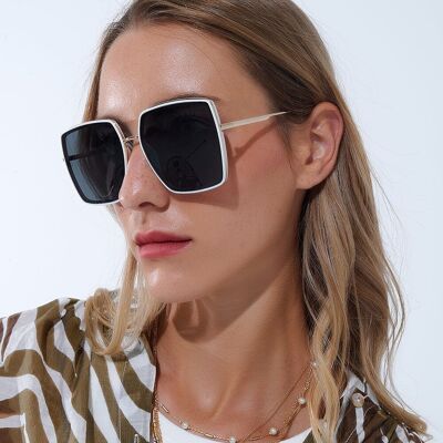 Gafas de sol cuadradas extra grandes en color blanco