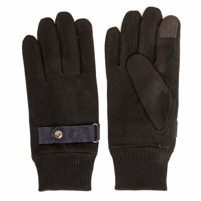 Gants HECTOR en maille noir-bleu