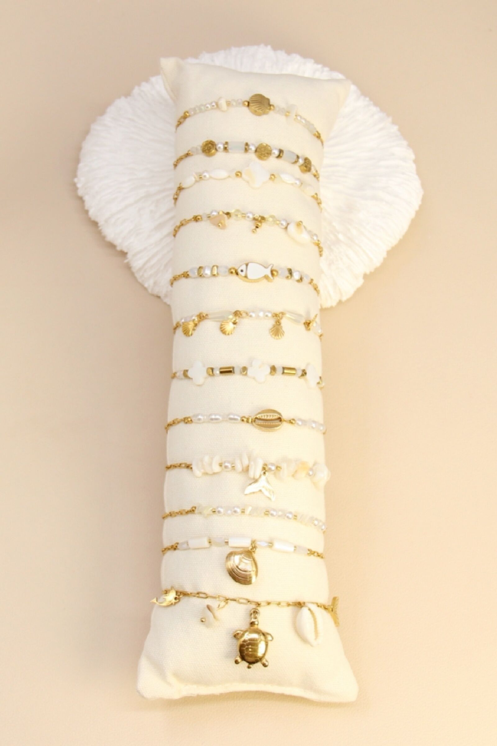 Lot de 12 bracelets acier inoxydable – Présentoir offert