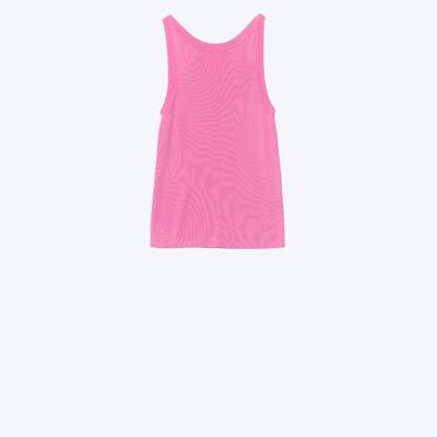 Boat Neck Comfy Ribbed Top in Fuchsia