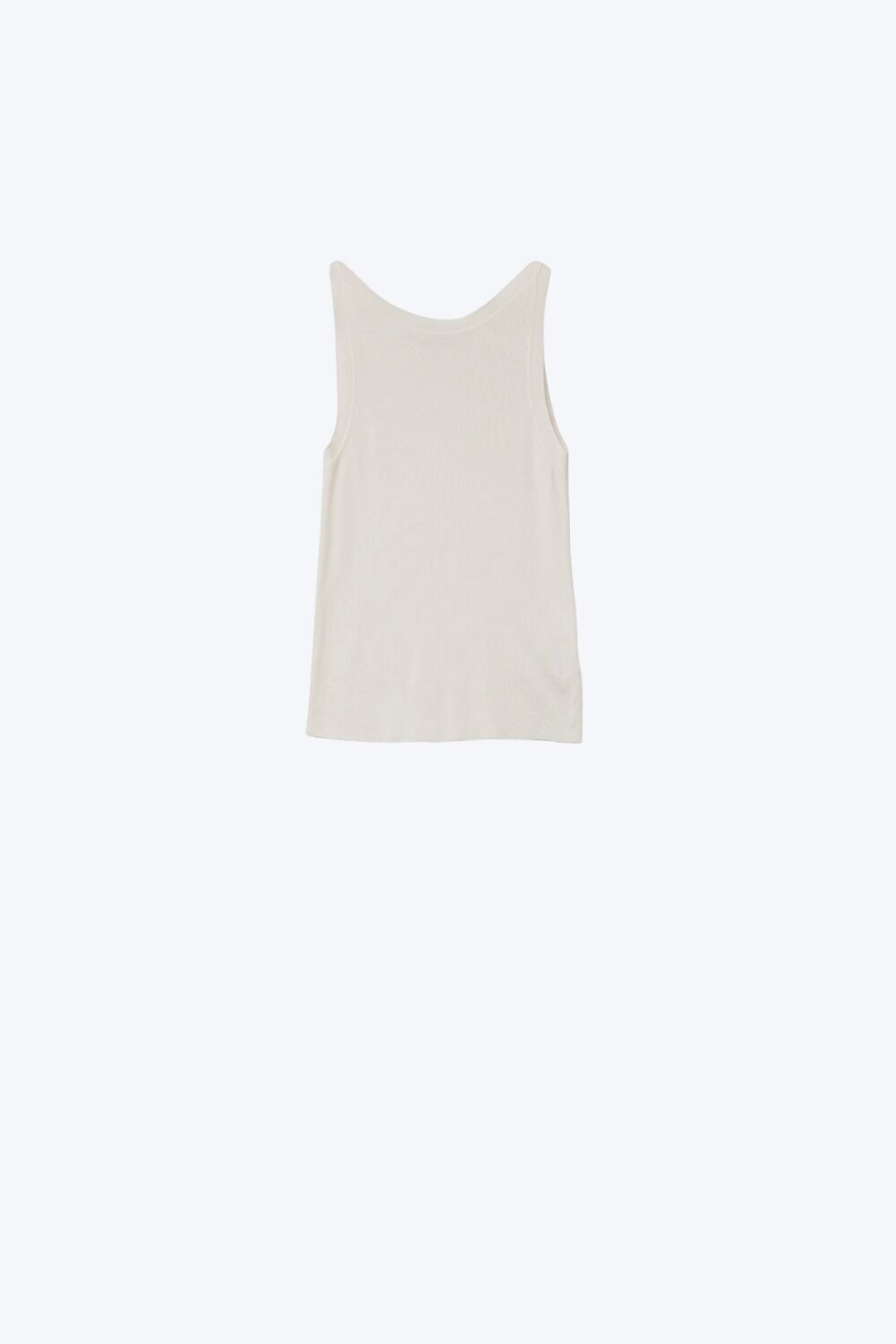 Top comodo a coste con scollo a barca in bianco