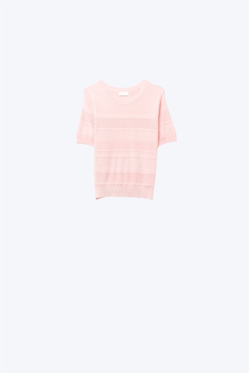 Maglione lavorato a maglia a righe testurizzate in rosa