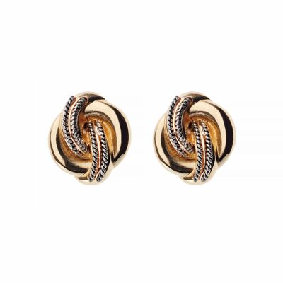 Clous d'oreilles Twist Luxe 2 tons
