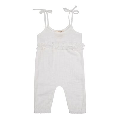 Mono de muselina con tirantes finos - Blanco