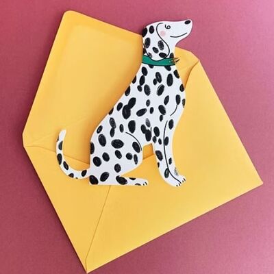 Tarjeta de felicitación con un dálmata sentado