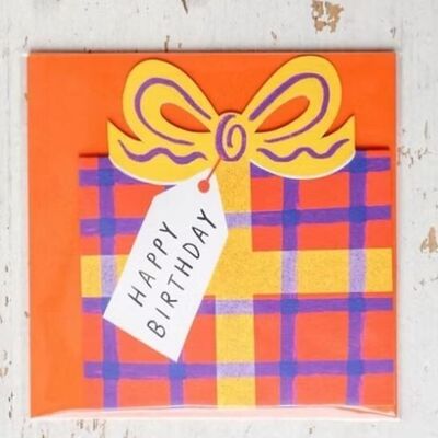 Geburtstagsschleife Pop Up - Orange Gelb