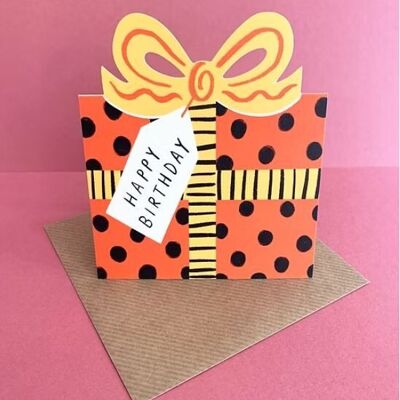 Nœud d'anniversaire pop-up rouge et noir