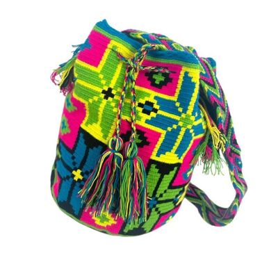Grande zaino multicolore Wayuu fatto a mano. promozionale