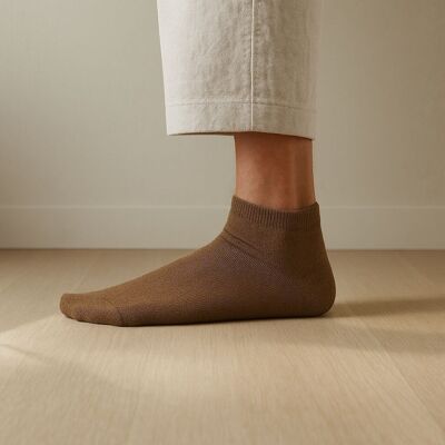 Chaussettes courtes unies KLUE en Lyocell | Marron