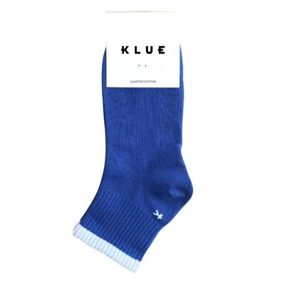 Calzini da tennis a righe in cotone biologico KLUE Quarter | Blu notte