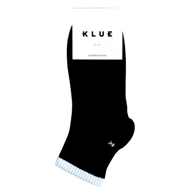 Calzini da tennis a righe in cotone biologico KLUE Quarter | Nero