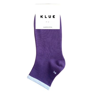 Calzini da tennis a righe in cotone biologico KLUE Quarter | Nero Prugna