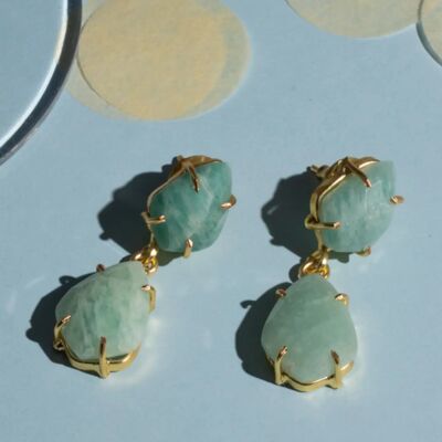 Boucles d'oreilles Troubadour Amazonite Vert d'Eau