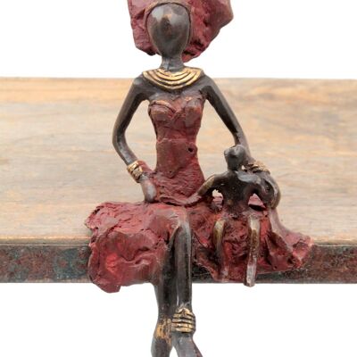 Bronze assis 15 cm rouge n°6