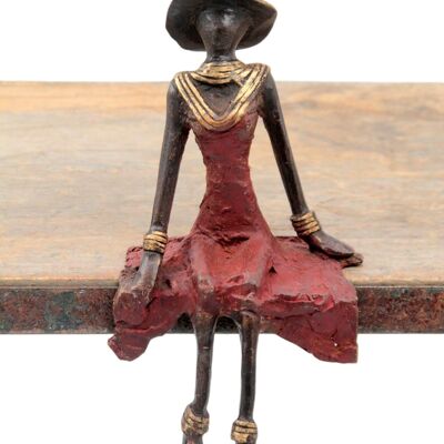 Bronze assis 15 cm rouge n°12