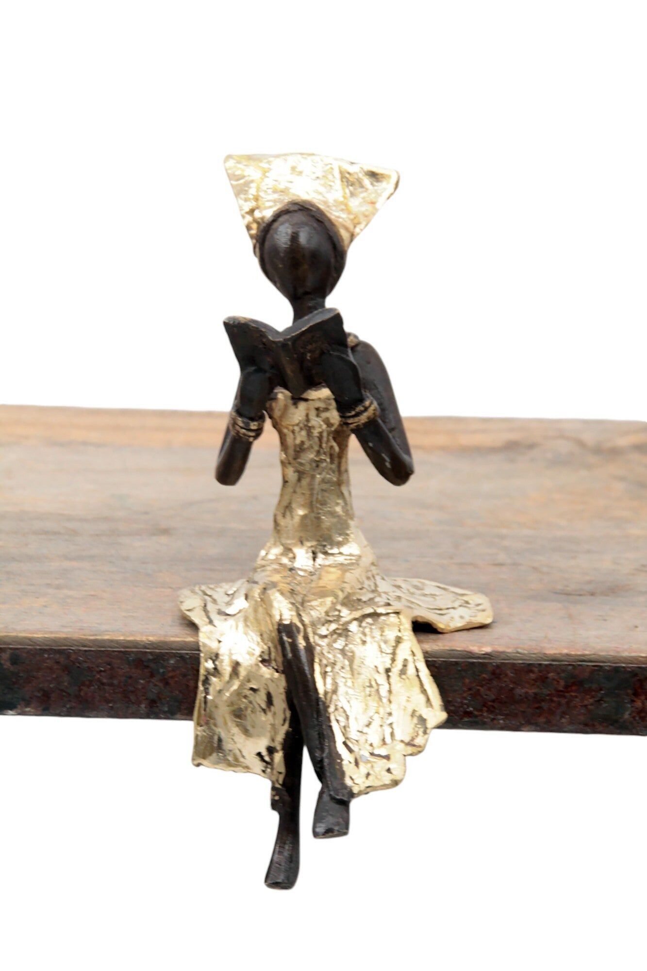 Bronzo seduto cm 15 dorato n°11