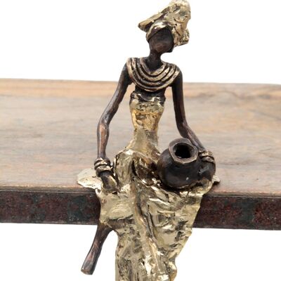 Bronze assis 15 cm doré n°8