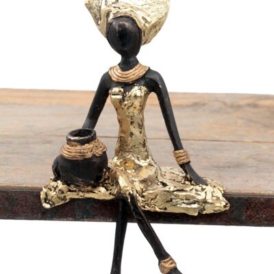 Bronze assis 15 cm doré n°10