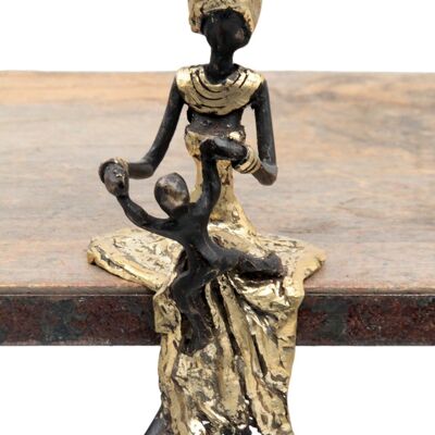 Bronze assis 15 cm doré n°18