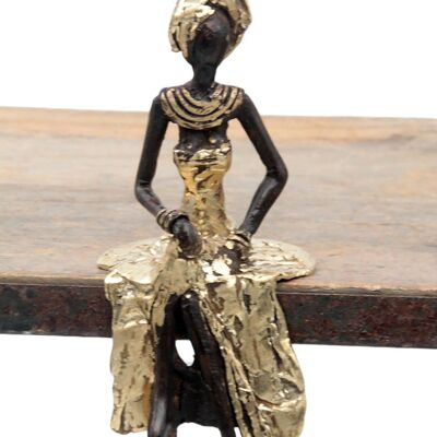 Bronze assis 15 cm doré n°12