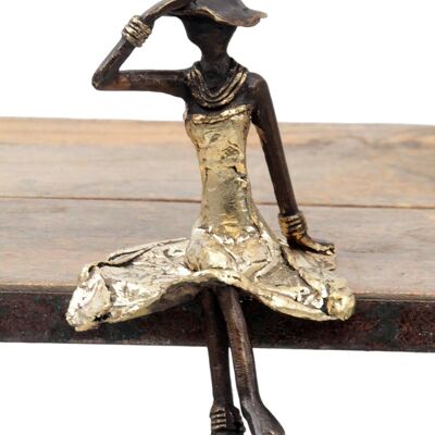 Bronze assis 15 cm doré n°9