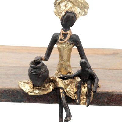 Bronze assis 15 cm doré n°14