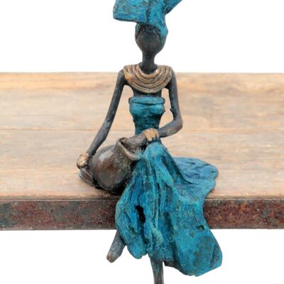 Bronze assis 15 cm bleu n°7
