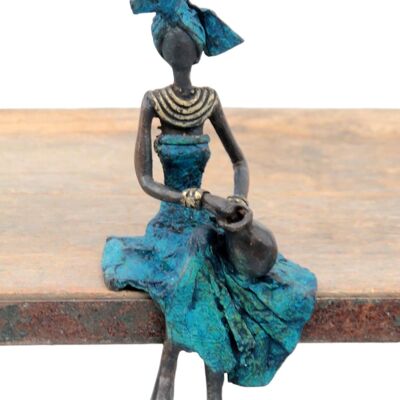 Bronze assis 15 cm bleu n°11