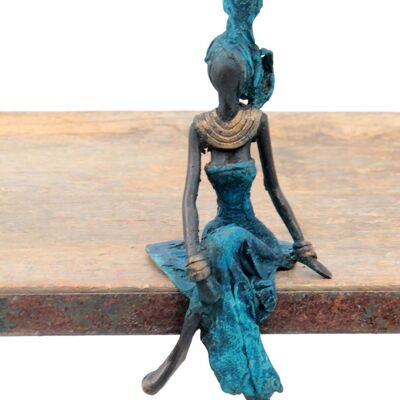 Bronze assis 15 cm bleu n°12