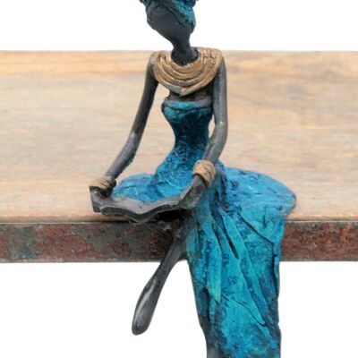 Bronze assis 15 cm bleu n°13