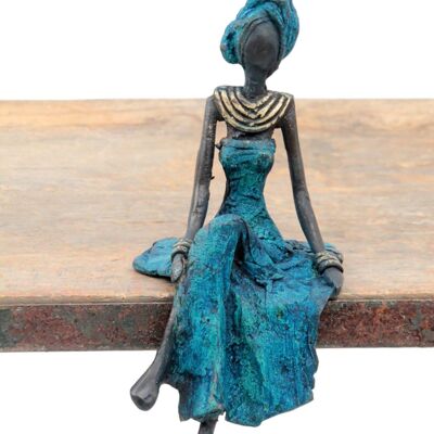 Bronze assis 15 cm bleu n°17