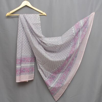 Pareo - Sarong estampado en bloque - Escamas de pez rosa