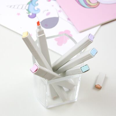 Vibrant Highlights: Set of 6 Dual-Tip Highlighters