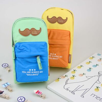 Trousse à crayons élégante au design sac à dos - Couleurs assorties
