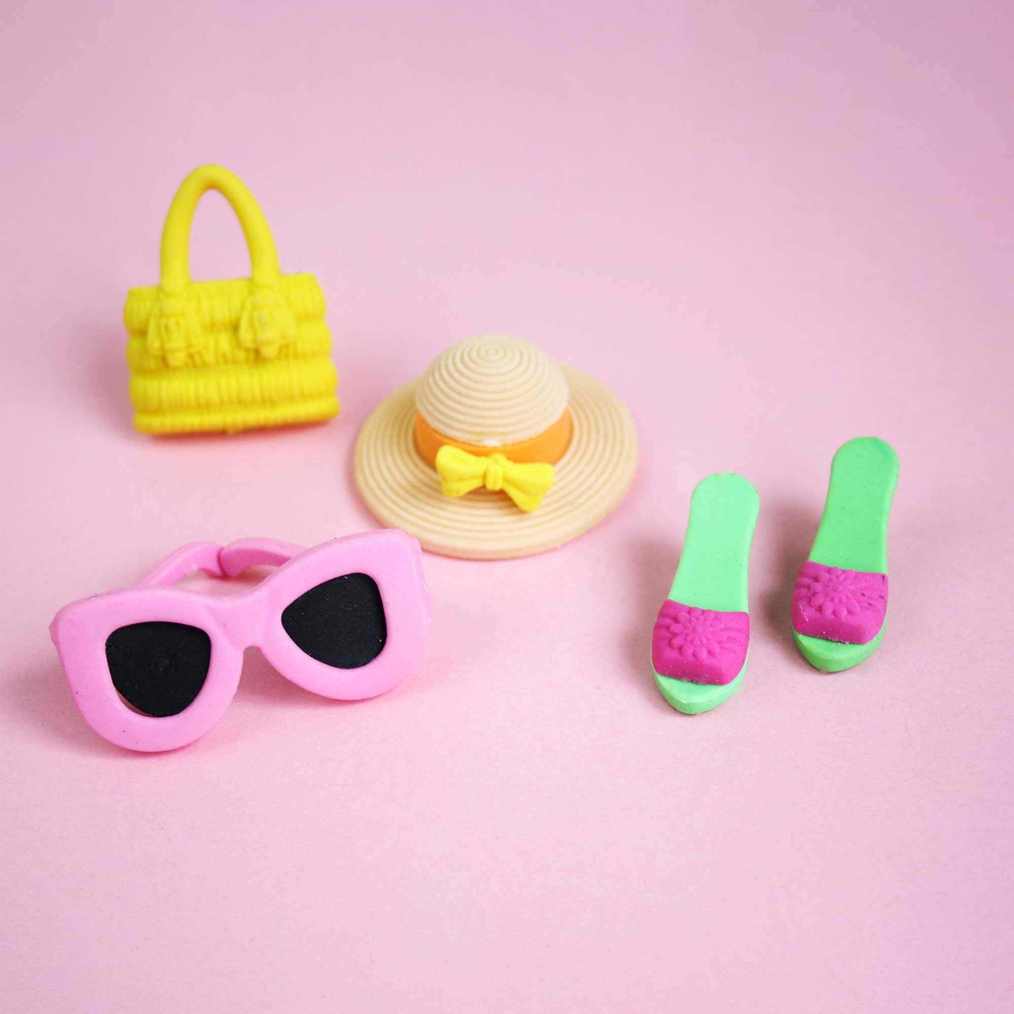 Set di gomme alla moda - Accessori da scrivania eleganti e divertenti per bambini